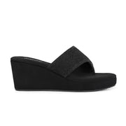 Women Wedge Slide Sandals (W-RST-052-BLACK)
