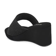 Women Wedge Slide Sandals (W-RST-052-BLACK)