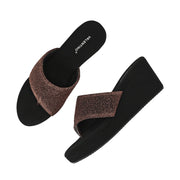 Women Wedge Slide Sandals (W-RST-052-COPPER)