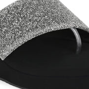 Women Wedge Slide Sandals (W-RST-052-GUNMETAL)