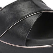 Women Block Heel Slip-On Sandals (W-RST-057A-BLACK)