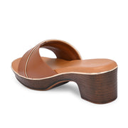 Women Block Heel Slip-On Sandals (W-RST-057A-TAN)