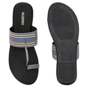 Women Stylish Kolhapuri Flats (W-RST-068-GREY)