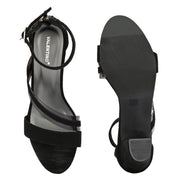 Women Block Heel Sandals with Ankle Strap & Back Zip (W-RST-071-BLACK)