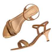 Women Party Wear Heels with Stone Work (W-RST-073-ANTIQUE)