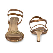 Women Party Wear Heels with Stone Work (W-RST-073-ANTIQUE)