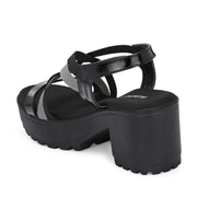 Women Block Heel Platform Sandals (W-RST-075A-BLACK)
