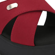 Women Block Heel Cross Strap Sandals (W-RST-076A-MAROON)