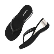 Women Embellished Wedge Heel Sandals (W-RST-079-BLACK)