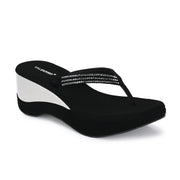 Women Embellished Wedge Heel Sandals (W-RST-079-BLACK)