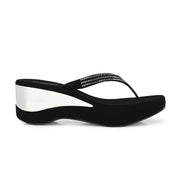 Women Embellished Wedge Heel Sandals (W-RST-079-BLACK)