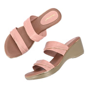 Women Double Strap Wedge Sandals – Casual & Office Wear (W-RST-082-PEACH)