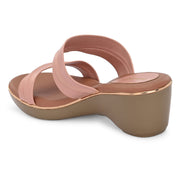 Women Double Strap Wedge Sandals – Casual & Office Wear (W-RST-082-PEACH)