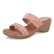 Women Double Strap Wedge Sandals – Casual & Office Wear (W-RST-082-PEACH)