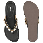 Women Black Embellished Platform Sandals – Festive & Ethnic Wear (W-RST-086-BLACK)
