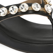 Women Black Embellished Platform Sandals – Festive & Ethnic Wear (W-RST-086-BLACK)