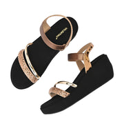 Women Metallic Embellished Wedge Sandals (W-RST-088-COPPER)