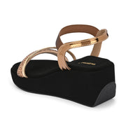 Women Metallic Embellished Wedge Sandals (W-RST-088-COPPER)