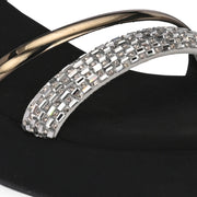 Women Metallic Embellished Wedge Sandals (W-RST-088-GUNMETAL)