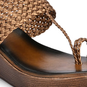 Women Braided Wedge Heel Slip-On Sandals (W-RST-103-ANTIQUE)