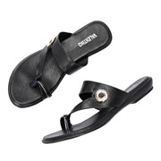 Women Black Daily Wear Flats (W-RST-105-BLACK)