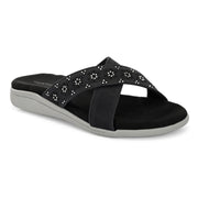 Women Cross Strap Comfort Slides (W-RST-110-BLACK)