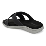 Women Cross Strap Comfort Slides (W-RST-110-BLACK)