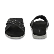 Women Cross Strap Comfort Slides (W-RST-110-BLACK)