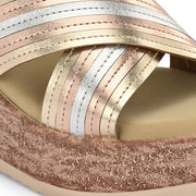 Women Cross Strap Wedge Heels (W-RST-112-LIGHTGOLD)