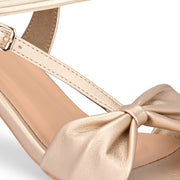 Women Elegant Bow Detail Stiletto Sandals (W-RST-116-GOLD)