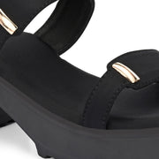 Women Double Strap Chunky Block Heel Sandal (W-RST-129-BLACK)