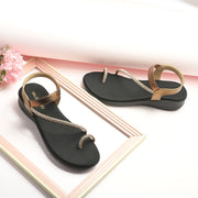 Women Antique Gold Crystal Toe Loop Comfort Sandal (W-RST-140-ANTIQUE)