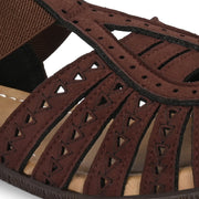 Women Everyday Cutwork Sandals (W-RST-143-BROWN)