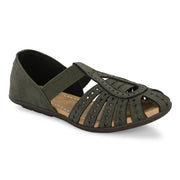 Women Everyday Cutwork Sandals (W-RST-143-OLIVE)