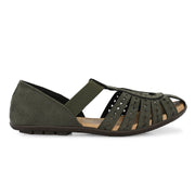 Women Everyday Cutwork Sandals (W-RST-143-OLIVE)