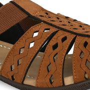 Women Everyday Cutwork Sandals (W-RST-144-TAN)