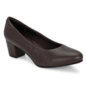 Women Block Heel Pumps (W-SG-06-BROWN)