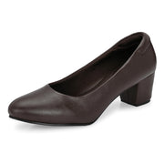 Women Block Heel Pumps (W-SG-06-BROWN)