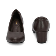 Women Block Heel Pumps (W-SG-06-BROWN)