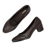 Women Block Heel Pumps (W-SG-06-BROWN)