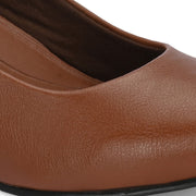 Women Block Heel Pumps (W-SG-06-TAN)