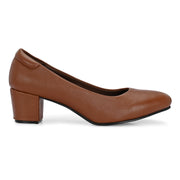 Women Block Heel Pumps (W-SG-06-TAN)
