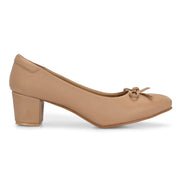 Women Block Heel Pumps (W-SG-30-NUDE)