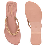 Women Elegant V-Shape Flats (W-SHI-114-PEACH)