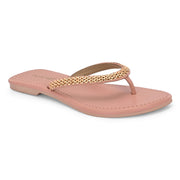 Women Elegant V-Shape Flats (W-SHI-114-PEACH)
