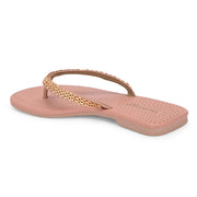 Women Elegant V-Shape Flats (W-SHI-114-PEACH)