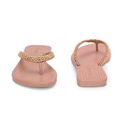 Women Elegant V-Shape Flats (W-SHI-114-PEACH)