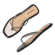 Women Elegant Slip-On Flats (W-SHI-117-GUNMETAL)