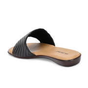 Women Quilted Daily Wear Flats (W-SHI-119-BLACK)