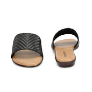 Women Quilted Daily Wear Flats (W-SHI-119-BLACK)